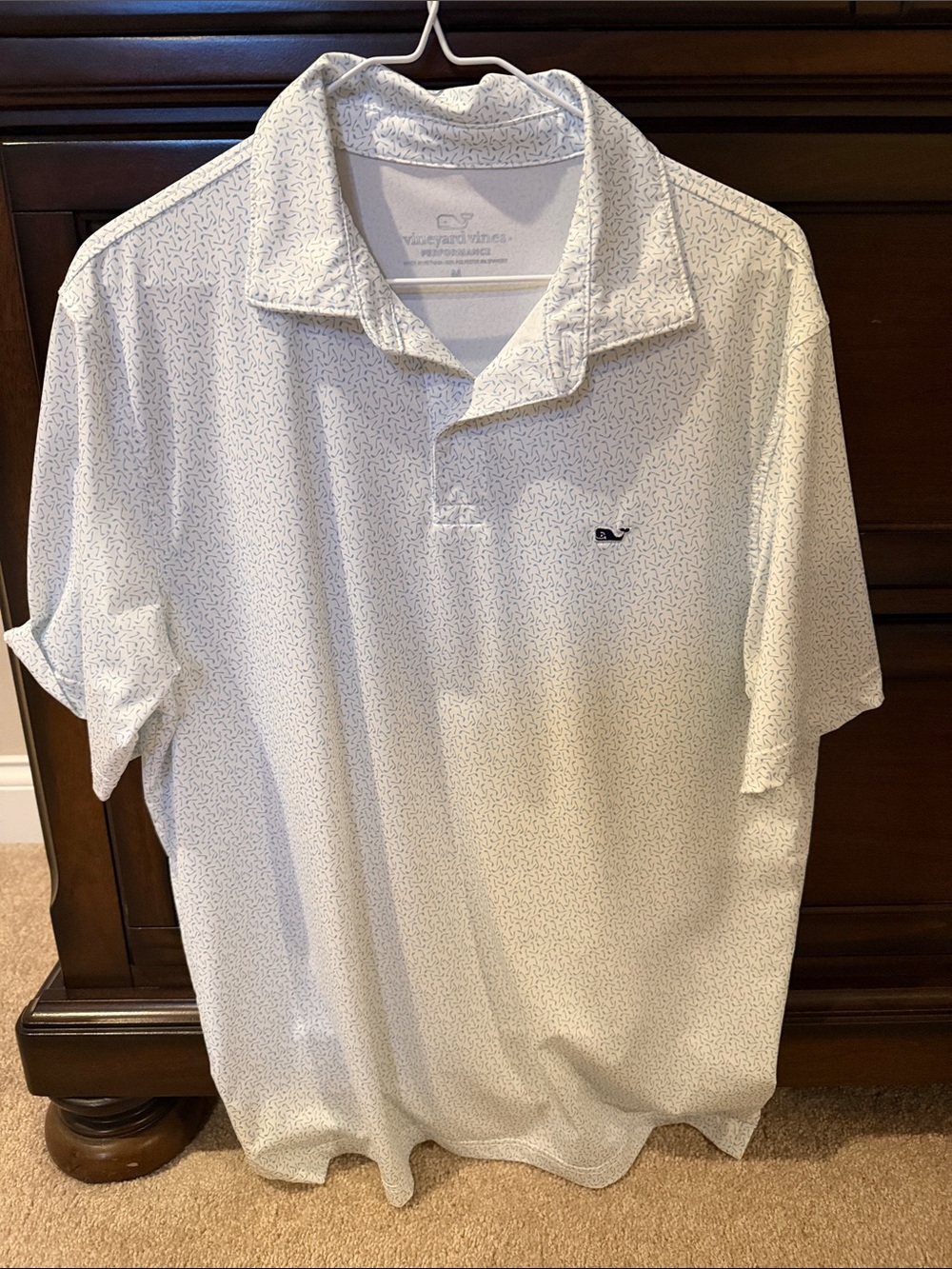 Vineyard Vines White Micro-Pattern Polo